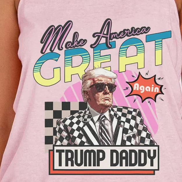 DaddyS Home Trump 2024 Take America Back Pink Design Women's Knotted Racerback Tank