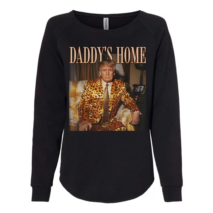 Daddys Home Trump 2024 Leopard Felon Conviction Vote Womens California Wash Sweatshirt