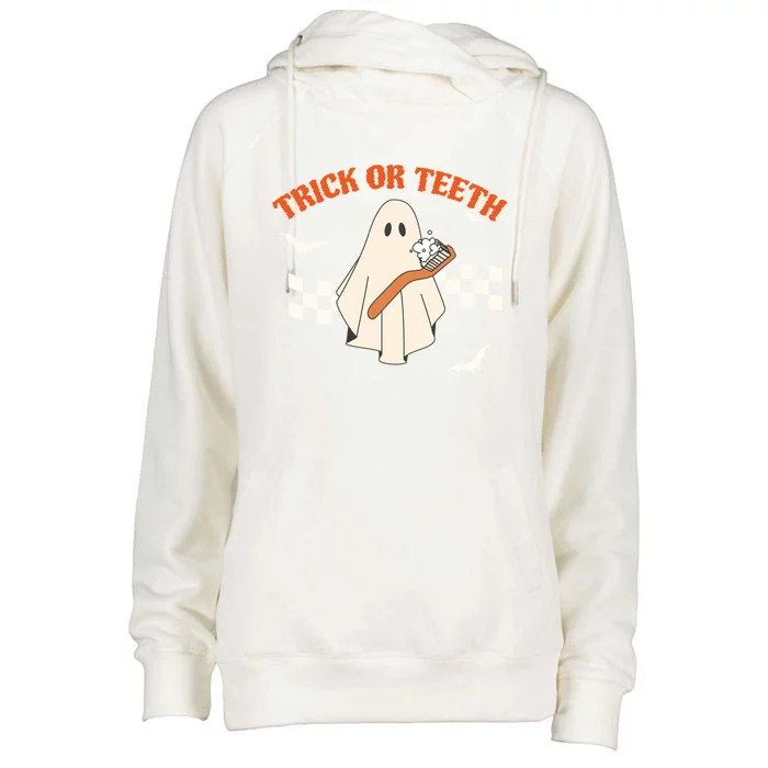 Dental Halloween Trick Or Teeth Pediatric Dentist Hygienist Gift Womens Funnel Neck Pullover Hood