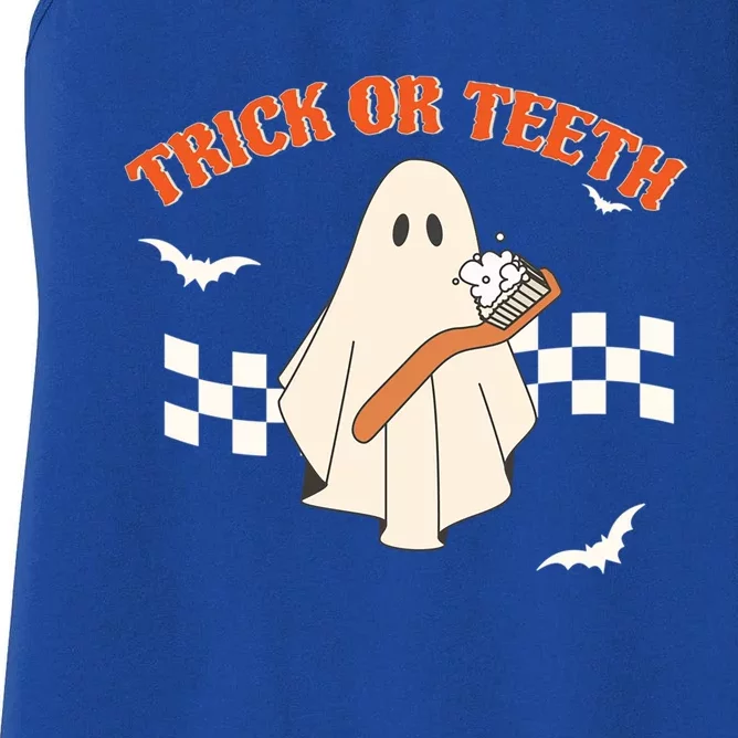 Dental Halloween Trick Or Teeth Pediatric Dentist Hygienist Gift Women's Racerback Tank