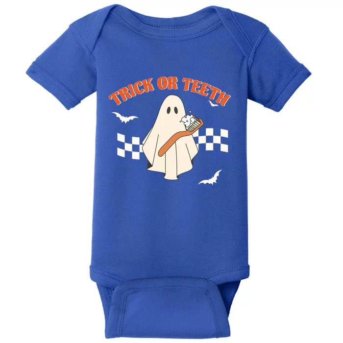 Dental Halloween Trick Or Teeth Pediatric Dentist Hygienist Gift Baby Bodysuit