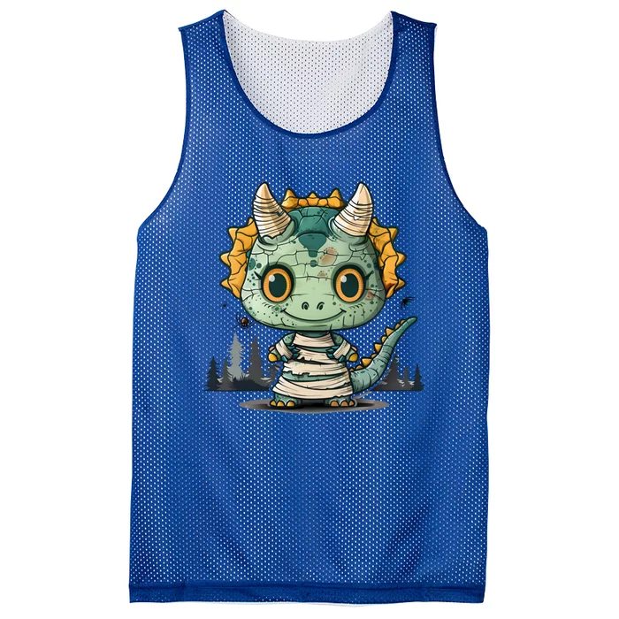 Dinosaur Halloween Triceratops As A Mummy Gift Mesh Reversible Basketball Jersey Tank