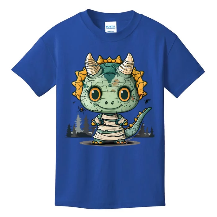 Dinosaur Halloween Triceratops As A Mummy Gift Kids T-Shirt