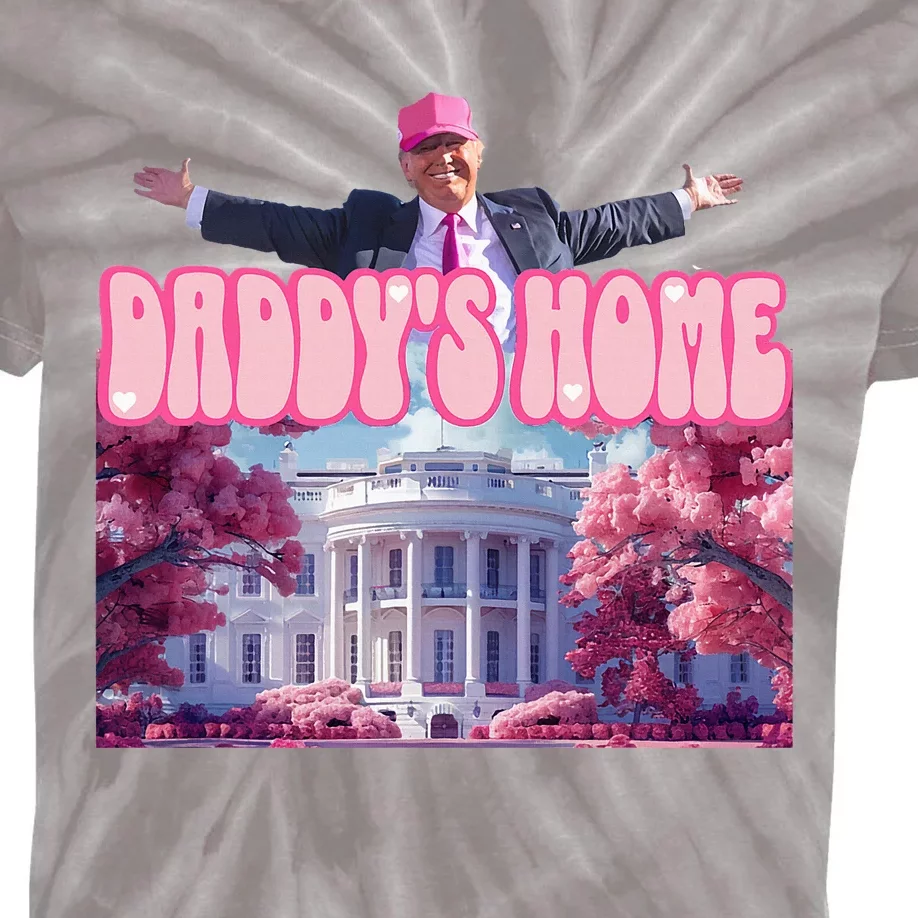 DaddyS Home Trump Pink 2024 Kids Tie-Dye T-Shirt