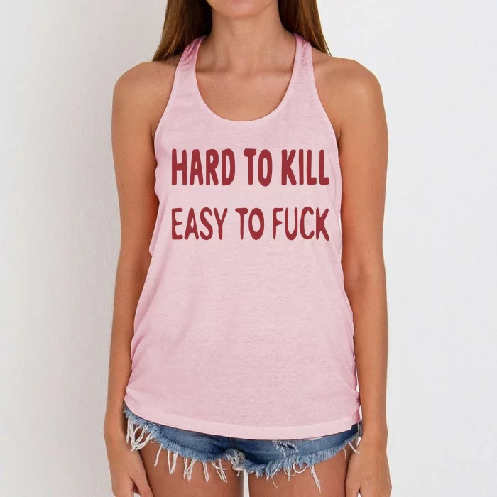 Darthpeck Hard To Kill Easy To Fuck Women's Knotted Racerback Tank