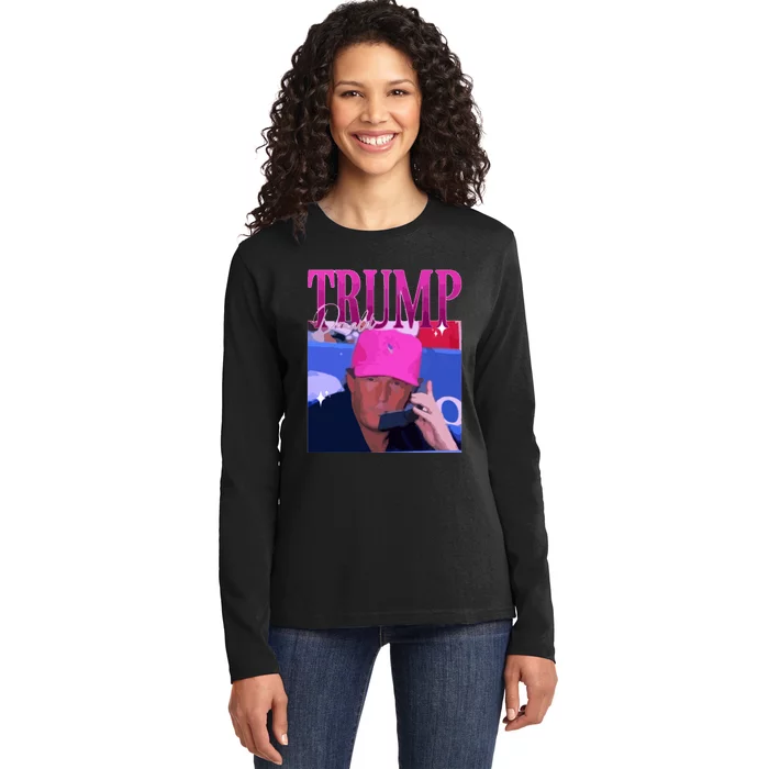 Daddys Home Trump 2024 Ladies Long Sleeve Shirt