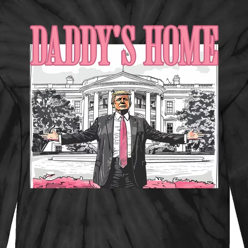 Daddys Home Trump 2024 Tie-Dye Long Sleeve Shirt