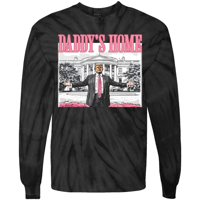 Daddys Home Trump 2024 Tie-Dye Long Sleeve Shirt