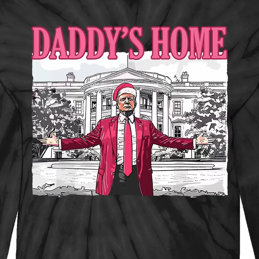 Daddys Home Trump 2024 Tie-Dye Long Sleeve Shirt