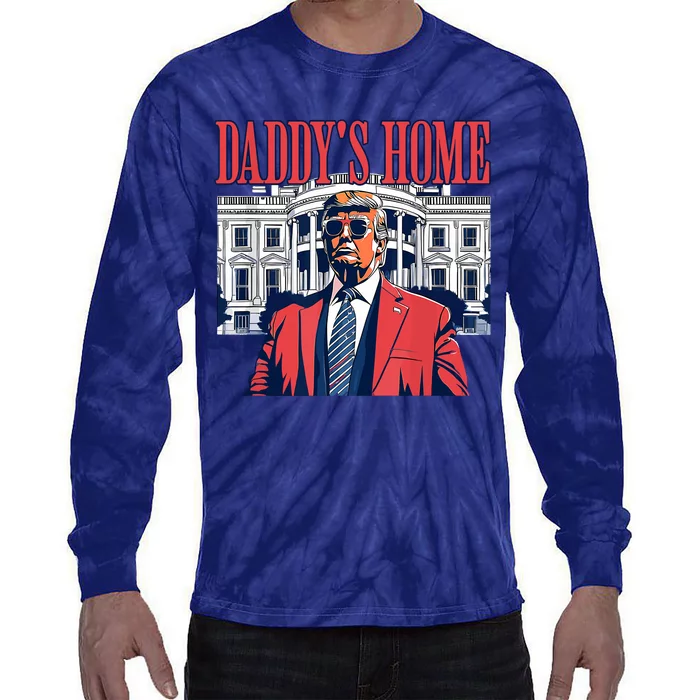 Daddys Home Trump 2024 Tie-Dye Long Sleeve Shirt