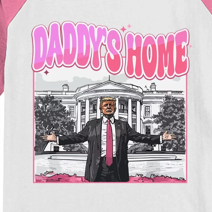 Daddys Home Trump 2024 Kids Colorblock Raglan Jersey