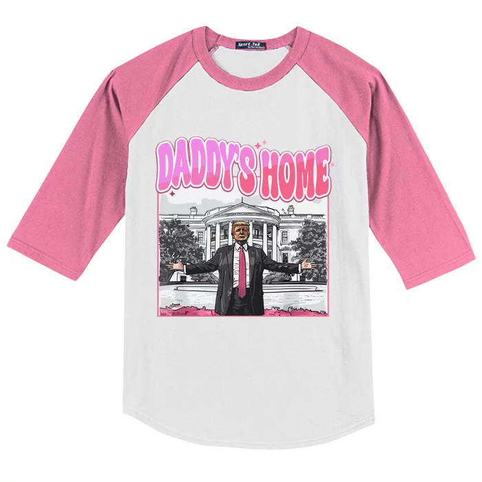 Daddys Home Trump 2024 Kids Colorblock Raglan Jersey