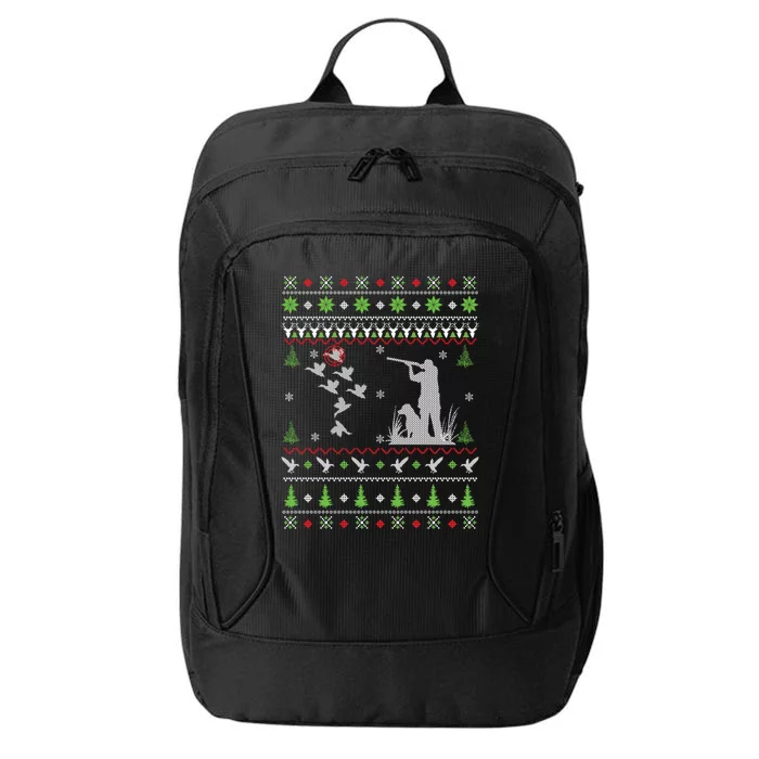 Duck Hunting Ugly Christmas Hunt Xmas City Backpack