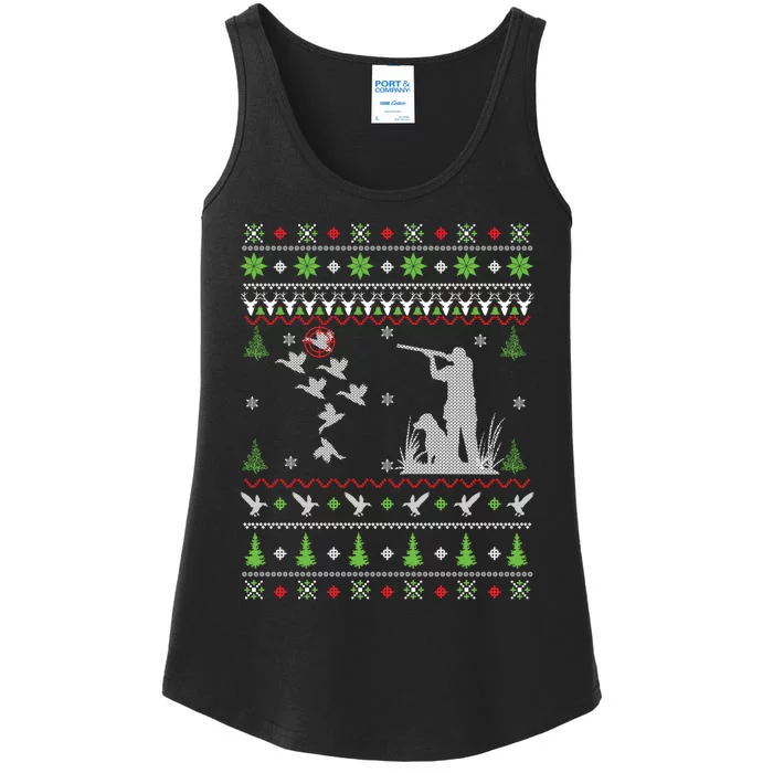 Duck Hunting Ugly Christmas Hunt Xmas Ladies Essential Tank