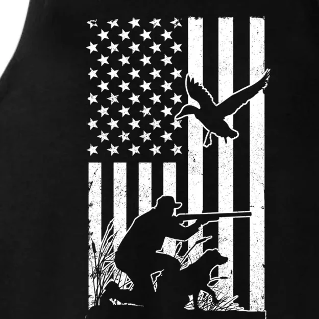 Duck Hunting Usa Flag Waterfowl Geese Game Hunter Gift Ladies Tri-Blend Wicking Tank