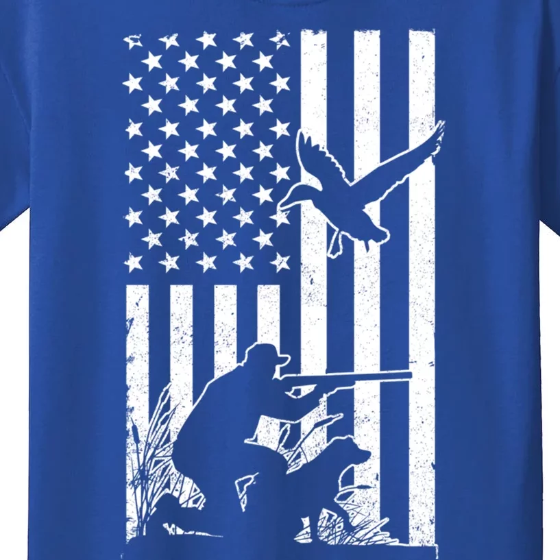 Duck Hunting Usa Flag Waterfowl Geese Game Hunter Gift Kids T-Shirt