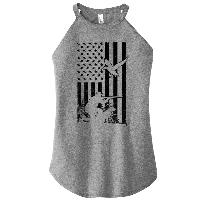 Duck Hunting Usa Flag Waterfowl Geese Game Hunter Gift Women’s Perfect Tri Rocker Tank