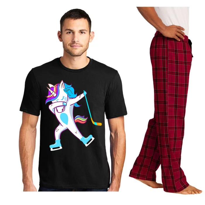 Dabbing Hockey Unicorn Puck Girls Cool Ice Hockey Pajama Set