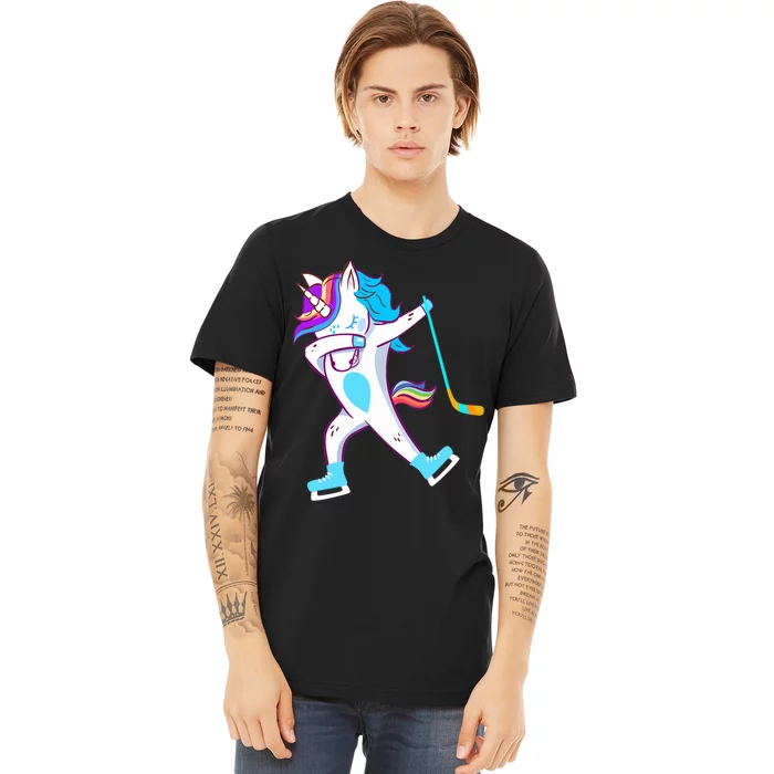 Dabbing Hockey Unicorn Puck Girls Cool Ice Hockey Premium T-Shirt