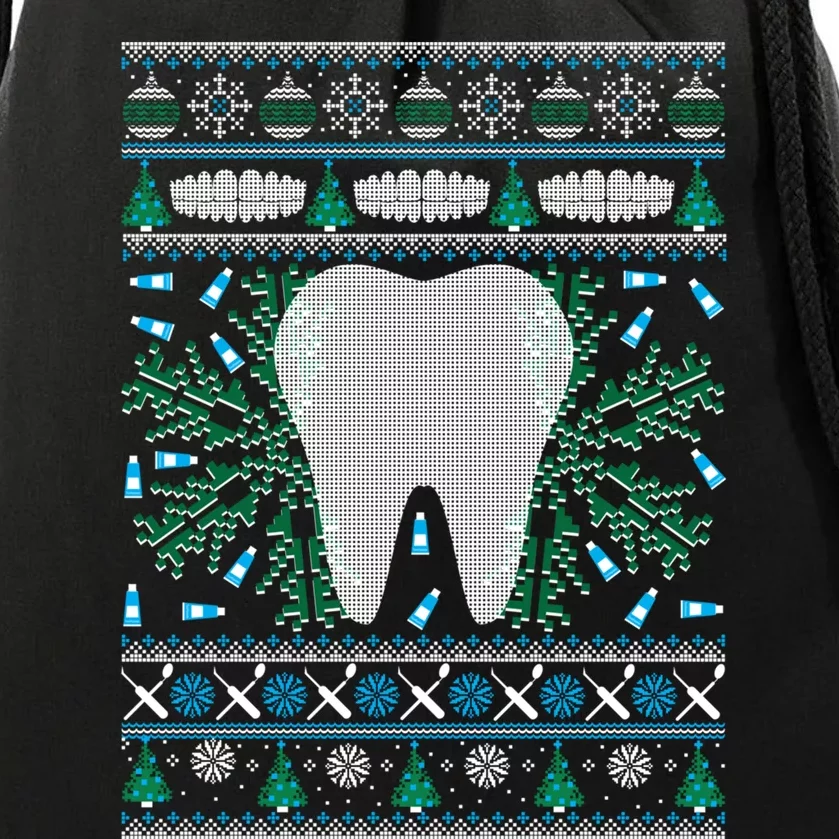 Dental Hygienist Ugly Christmas Funny Holiday Drawstring Bag