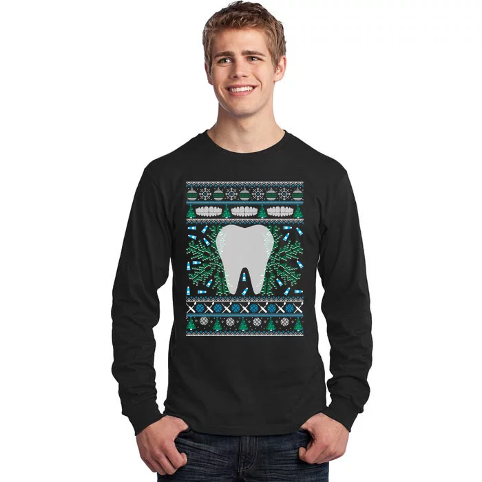 Dental Hygienist Ugly Christmas Funny Holiday Tall Long Sleeve T-Shirt