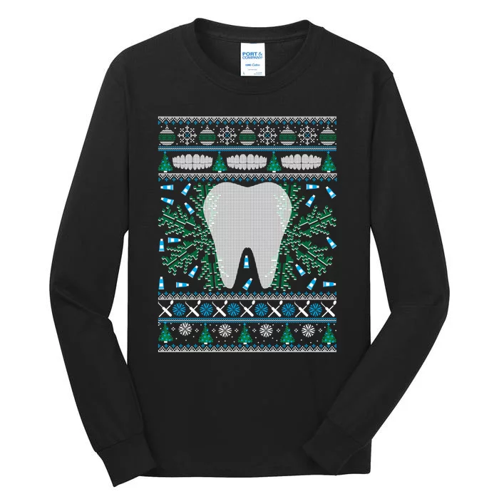 Dental Hygienist Ugly Christmas Funny Holiday Tall Long Sleeve T-Shirt