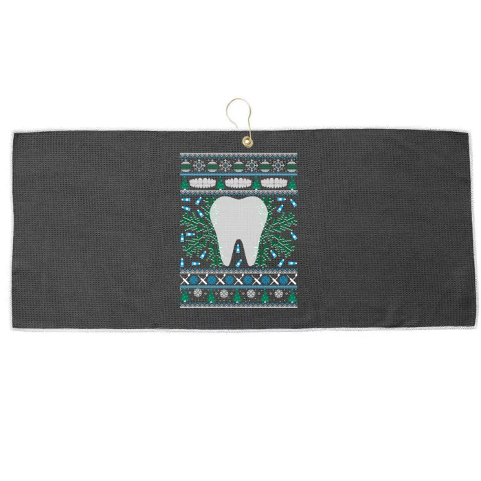 Dental Hygienist Ugly Christmas Funny Holiday Large Microfiber Waffle Golf Towel