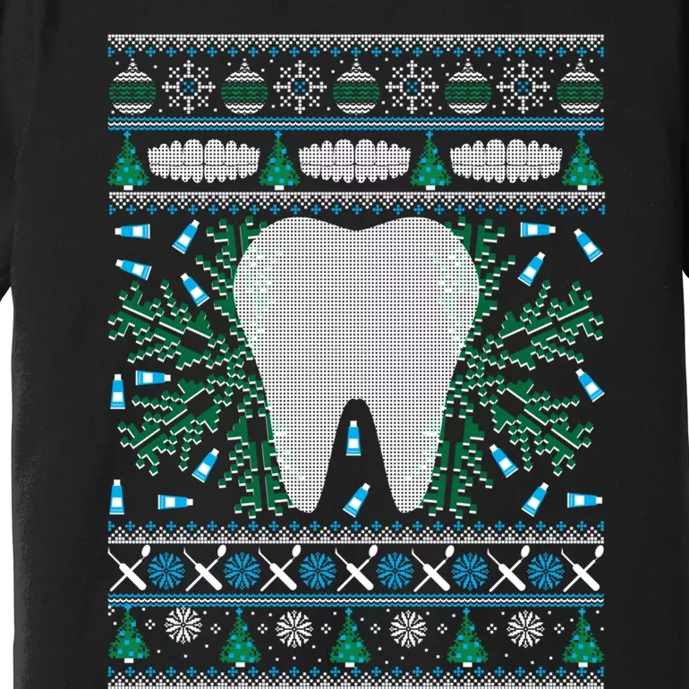 Dental Hygienist Ugly Christmas Funny Holiday Premium T-Shirt