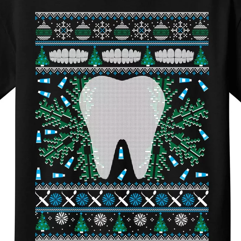 Dental Hygienist Ugly Christmas Funny Holiday Kids T-Shirt