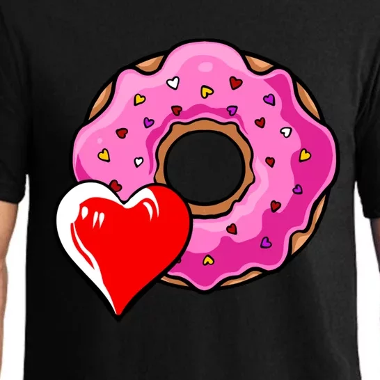 Donut Heart Valentines Day Doughnut Dessert Sweet Food Love Gift Pajama Set