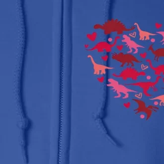 Dinosaur Heart Valentine Lovesaurus Love Valentines Day Gift Full Zip Hoodie