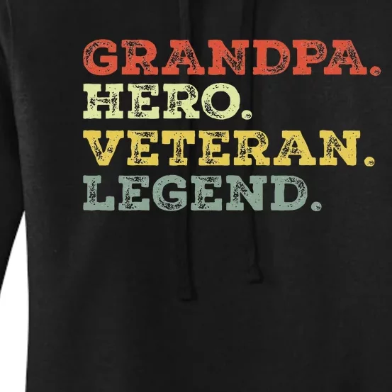 Dad Hero Veteran Legend Design For Grandpa Veteran Women's Pullover Hoodie