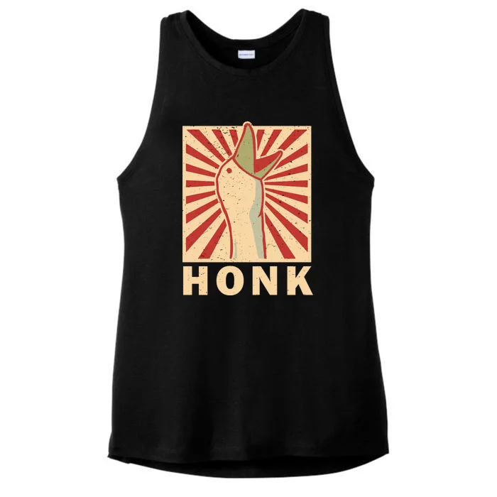 Duck Honk Vintage Ladies Tri-Blend Wicking Tank