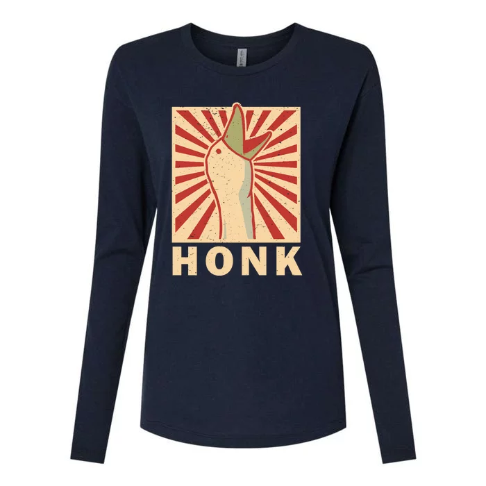 Duck Honk Vintage Womens Cotton Relaxed Long Sleeve T-Shirt