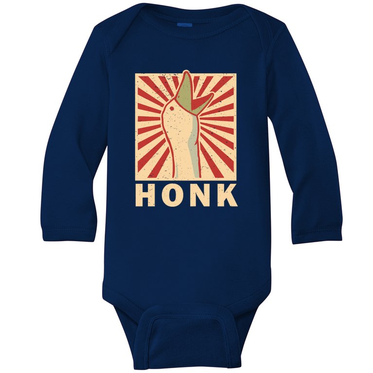 Duck Honk Vintage Baby Long Sleeve Bodysuit