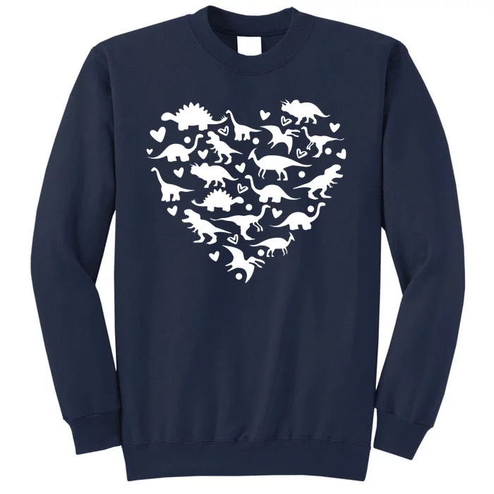 Dinosaur Heart Valentines Day Tall Sweatshirt