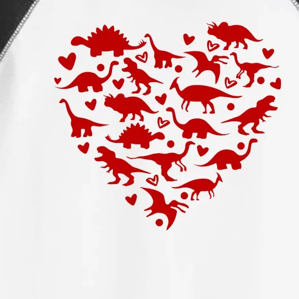 Dinosaur Heart Valentines Day Toddler Fine Jersey T-Shirt