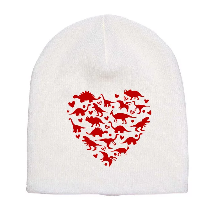 Dinosaur Heart Valentines Day Short Acrylic Beanie