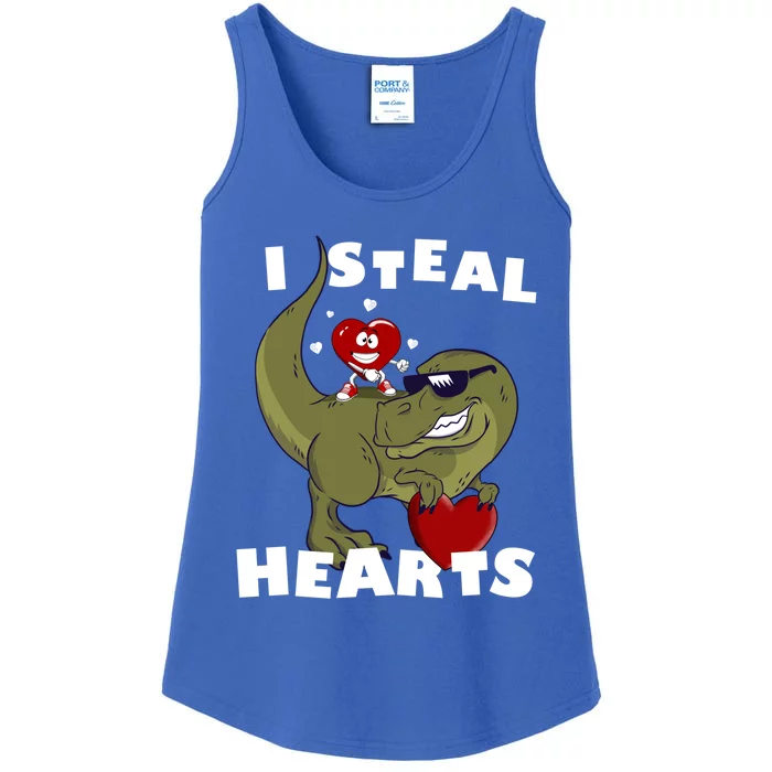 Dinosaur Heart Valentines Day Gift Ladies Essential Tank