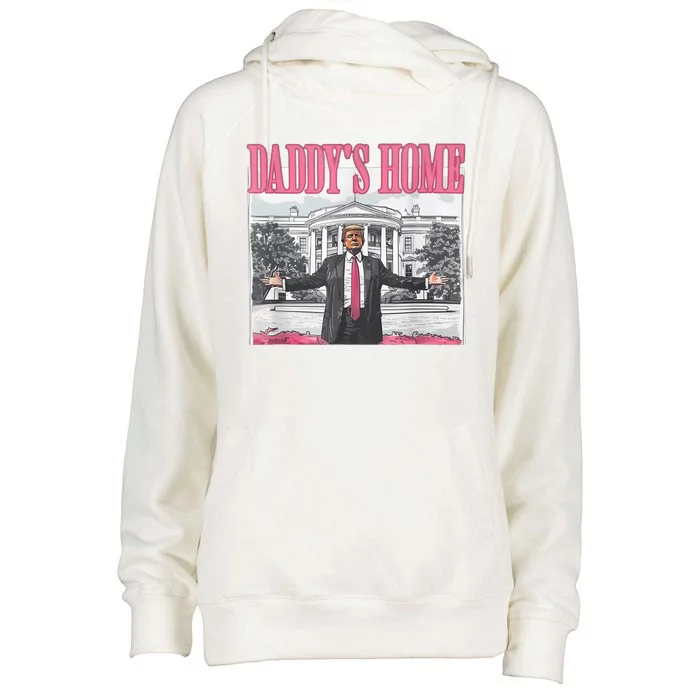 Daddys Home Vote Donald Trump 2024 Election Womens Funnel Neck Pullover Hood