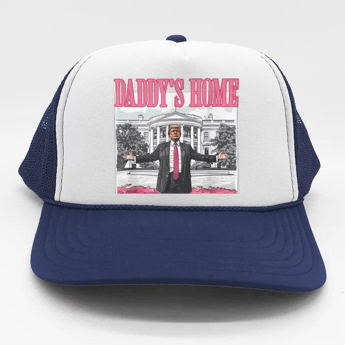 Daddys Home Vote Donald Trump 2024 Election Trucker Hat