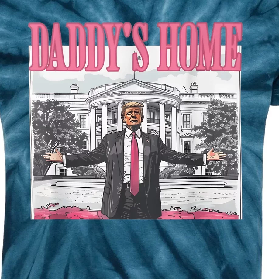 Daddys Home Vote Donald Trump 2024 Election Kids Tie-Dye T-Shirt