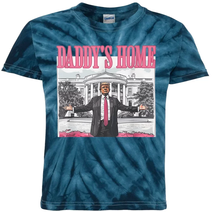 Daddys Home Vote Donald Trump 2024 Election Kids Tie-Dye T-Shirt