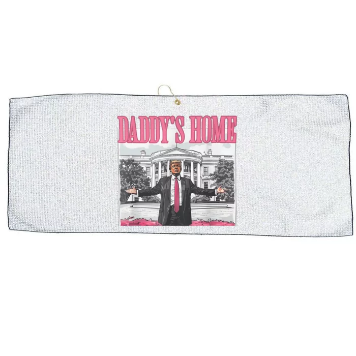 Daddys Home Vote Donald Trump 2024 Election Large Microfiber Waffle Golf Towel