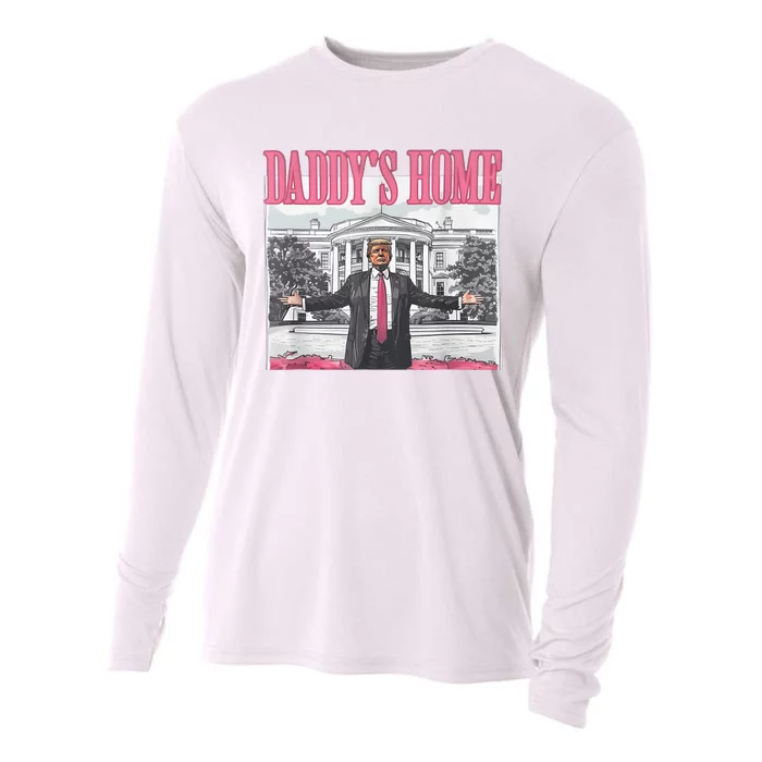 Daddys Home Vote Donald Trump 2024 Election Cooling Performance Long Sleeve Crew