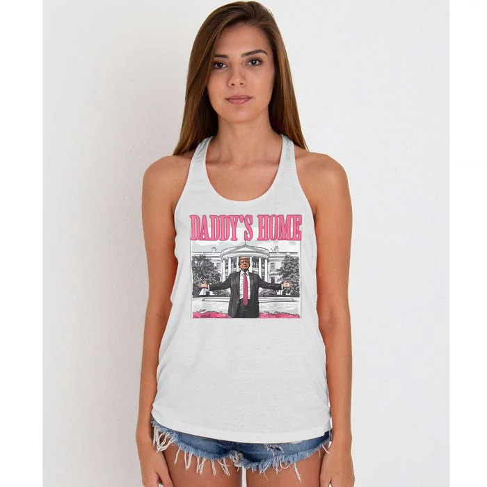 Daddys Home Vote Donald Trump 2024 Election Women's Knotted Racerback Tank