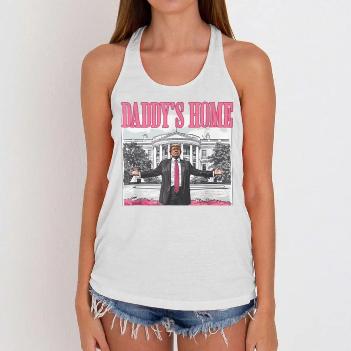 Daddys Home Vote Donald Trump 2024 Election Women's Knotted Racerback Tank