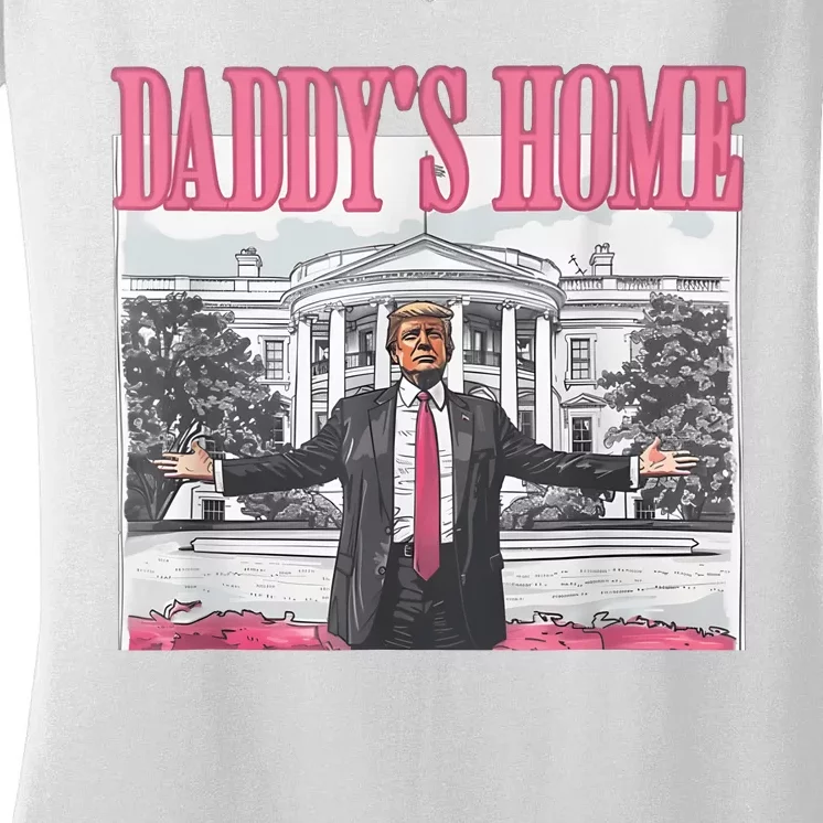 Daddys Home Vote Donald Trump 2024 Election Women's V-Neck T-Shirt