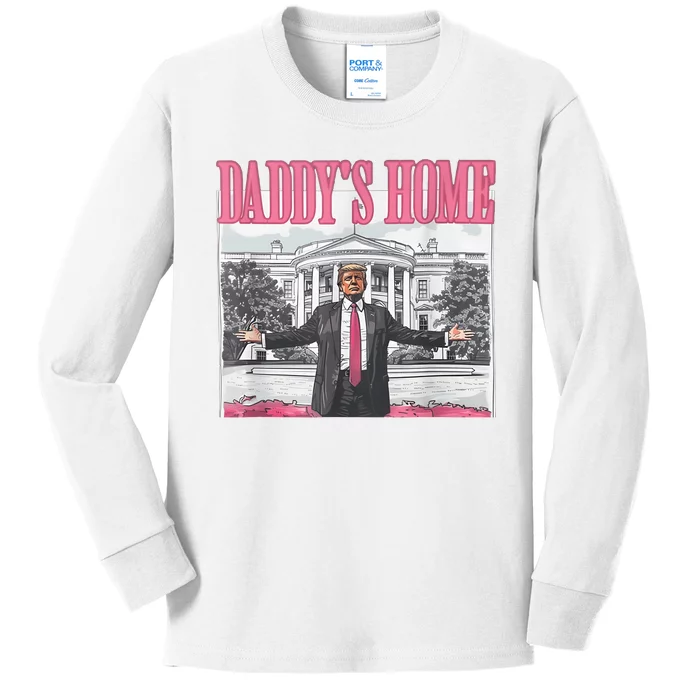 Daddys Home Vote Donald Trump 2024 Election Kids Long Sleeve Shirt