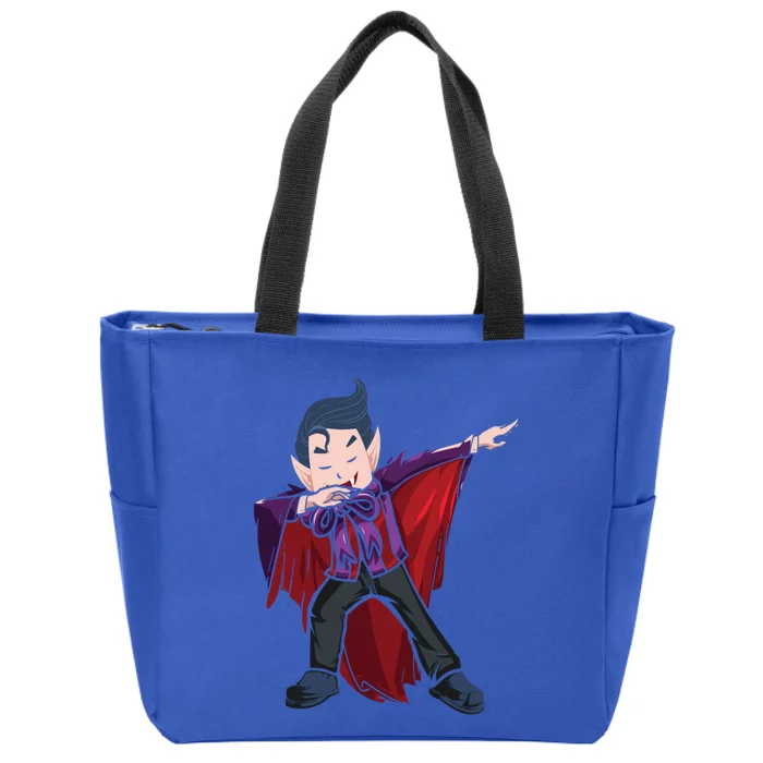 Dabbing Halloween Vampire Halloween Trick Or Treat Gift Zip Tote Bag